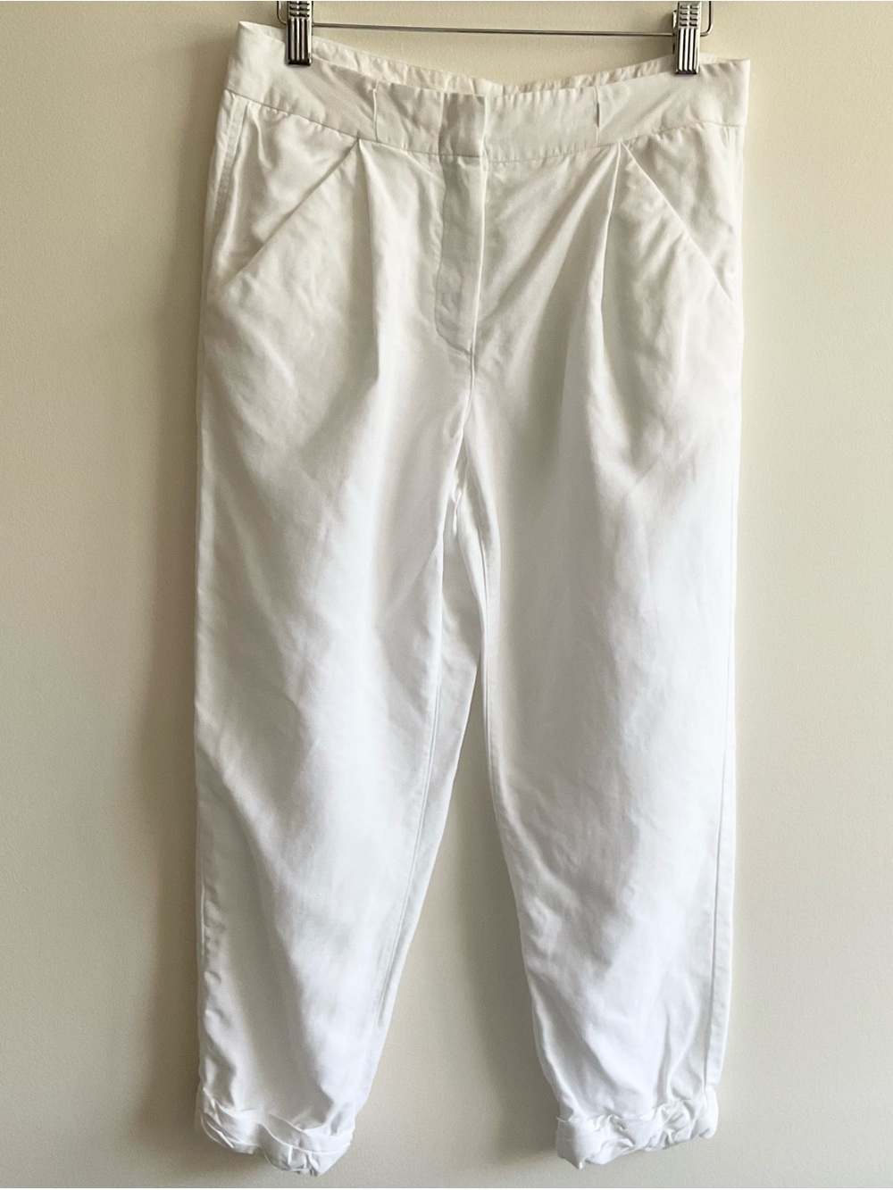 Wilfred Aritzia | White Lyocell Linen Cropped Pants Trousers | 2